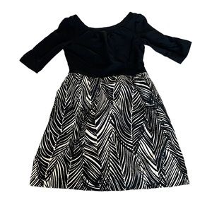 Milly of New York Black and White Long Sleeve Dress